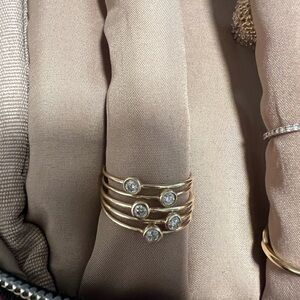 Aurate stackable diamond bezel rings